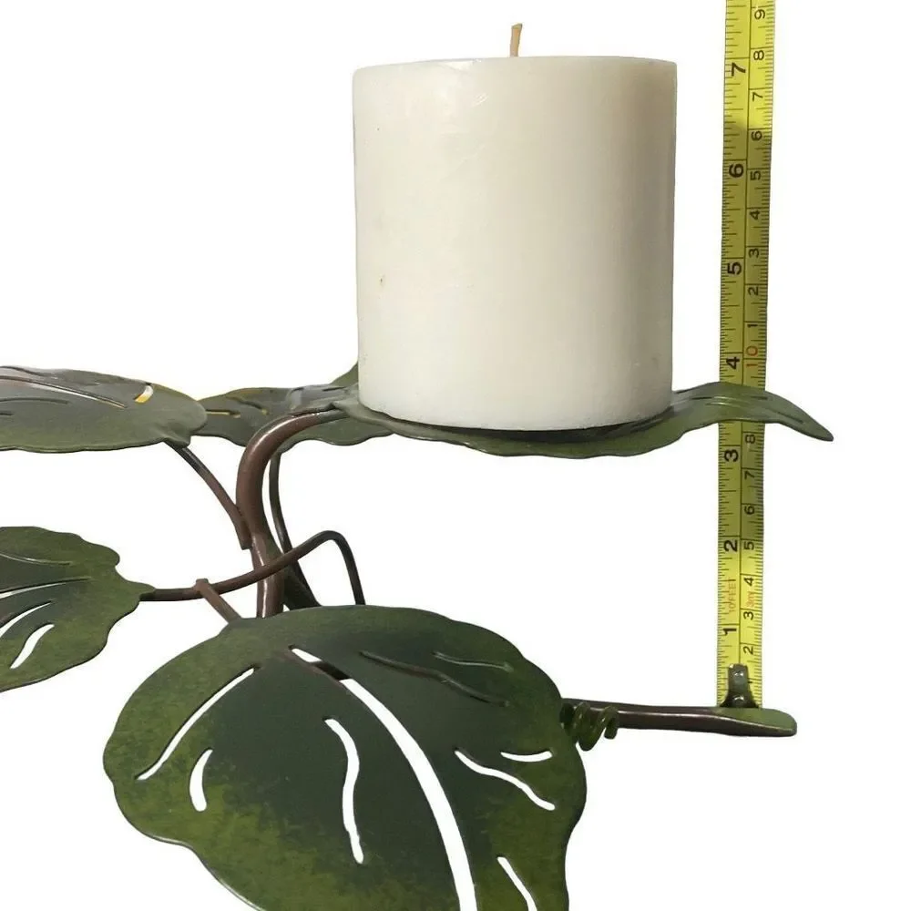 Figi Caleaf-191 Green 5 Leaf Lily Pads Metal Pillar Candle Holder 2000